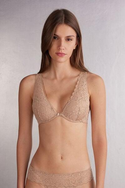 Beige Elena Lace Balconette Bra, Soft Beige, large image number 3