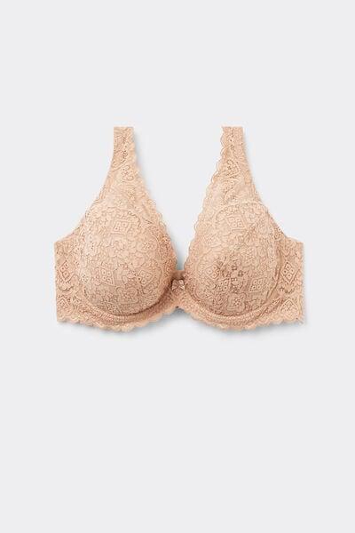 Beige Elena Lace Balconette Bra, Soft Beige, large image number 7