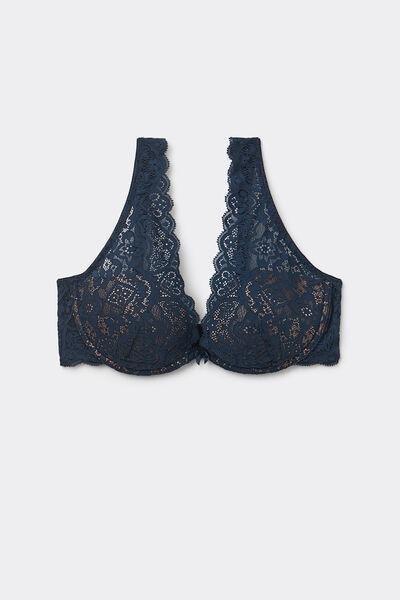 Navy Lace Balconette Bra, , large image number 7