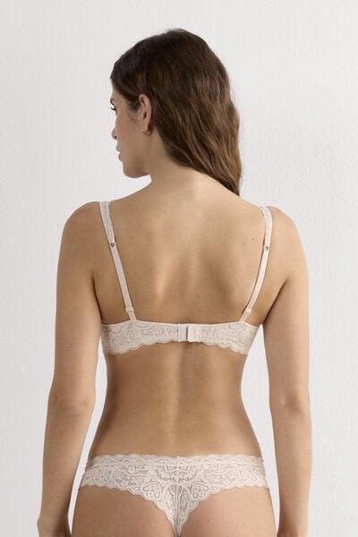 Blue Elena Lace Balconette Bra, Silk, large image number 2