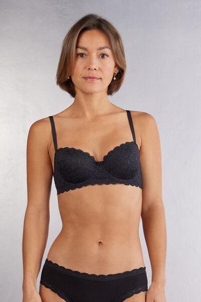 Black Sofia Balconette Bra, , medium