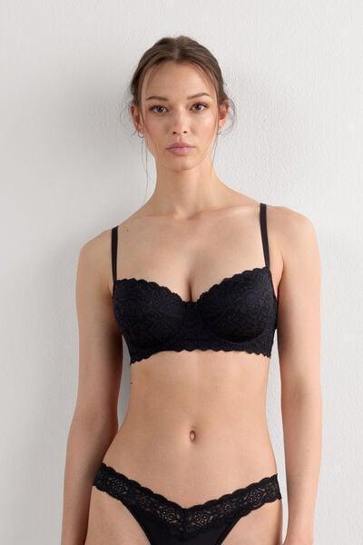 Black Sofia Balconette Bra, Black, large image number 1