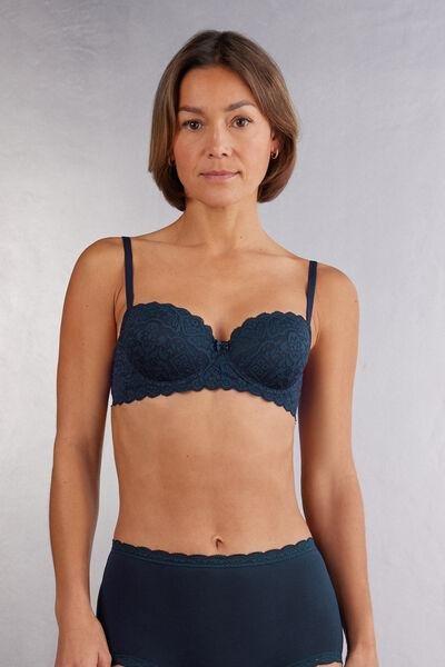 Navy Sofia Balconette Bra, , medium