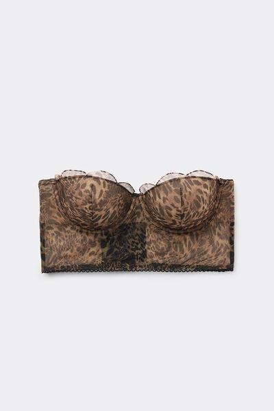 Brown Animal Print Bustier, , large image number 2