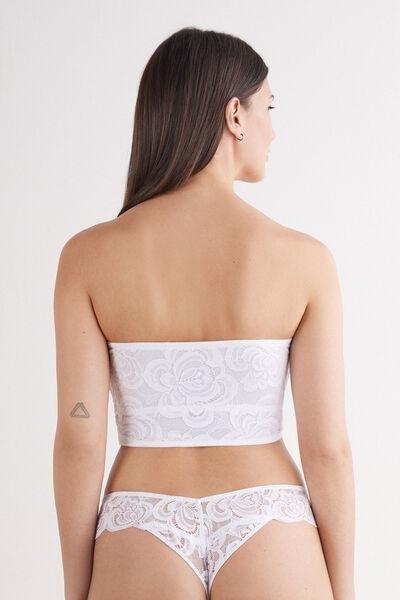 White Padded Bandeau Bustier, , large image number 3