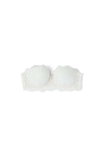 White From The Boudoir Anna Bandeau Lace Bra, Powder White, large image number 1