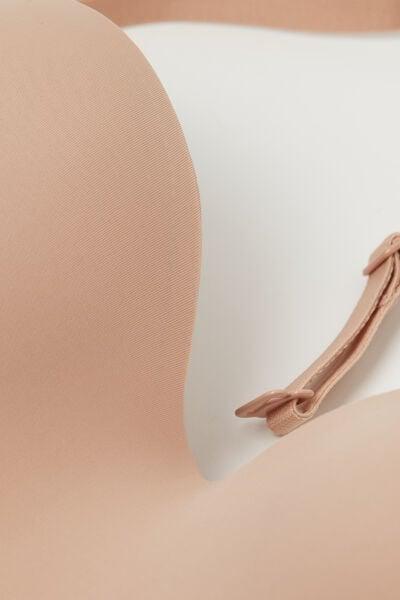 Beige Ultralight Bandeau Bra, Soft Beige, large image number 4