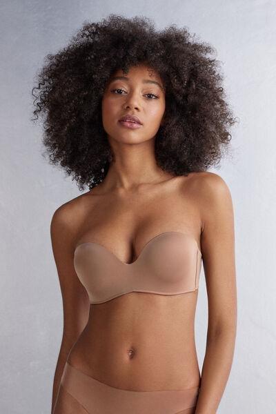 Beige Ultralight Bandeau Bra, Brown Mocha, large image number 0