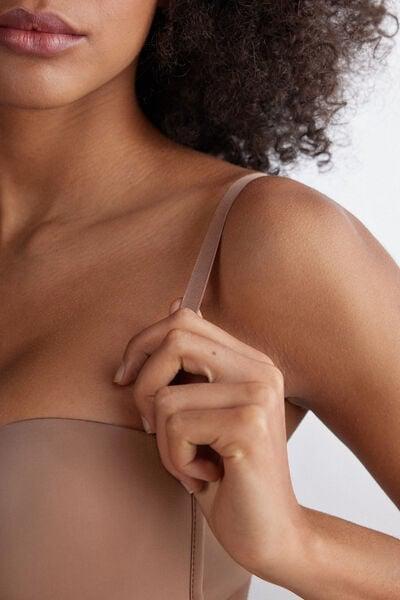 Beige Ultralight Bandeau Bra, Brown Mocha, large image number 5