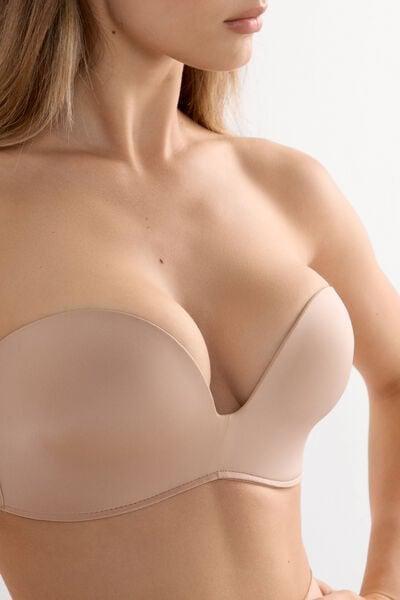 Beige Ultralight Bandeau Bra, Soft Beige, large image number 5