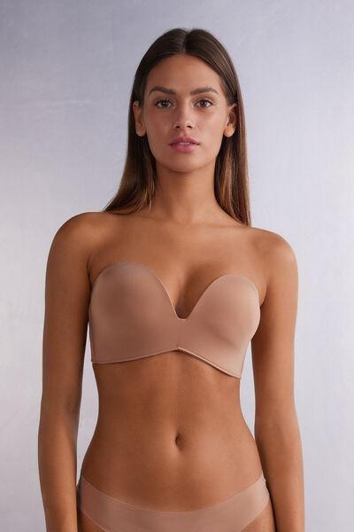 Beige Ultralight Bandeau Bra, , large image number 0