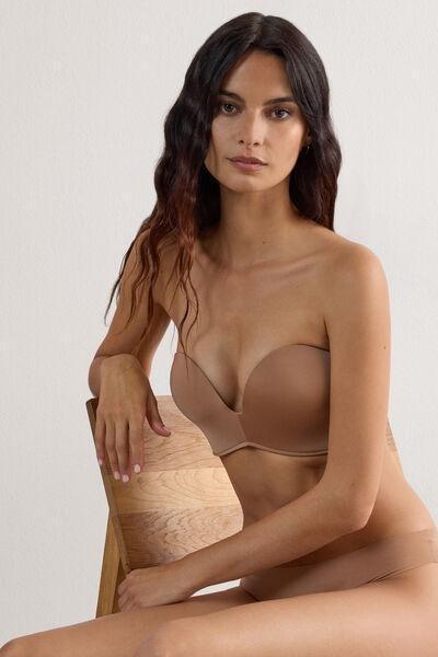 Beige Ultralight Bandeau Bra, Medium Beige, large image number 8