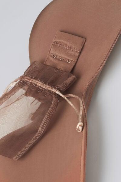 Beige Lightly Padded Bandeau Bra, Brown Mocha, large image number 4