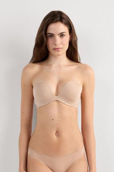 Beige Ultralight Bandeau Bra, Soft Beige, large image number 1
