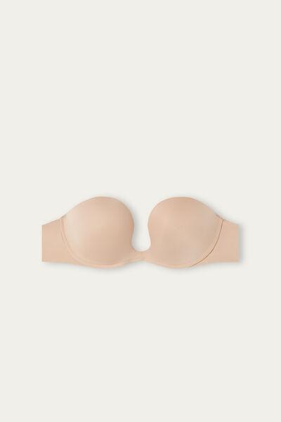 Beige Monica Ultralight Microfibre Bandeau Bra, , large image number 2