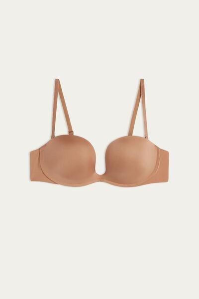 Beige Monica Ultralight Microfibre Bandeau Bra, , large image number 2