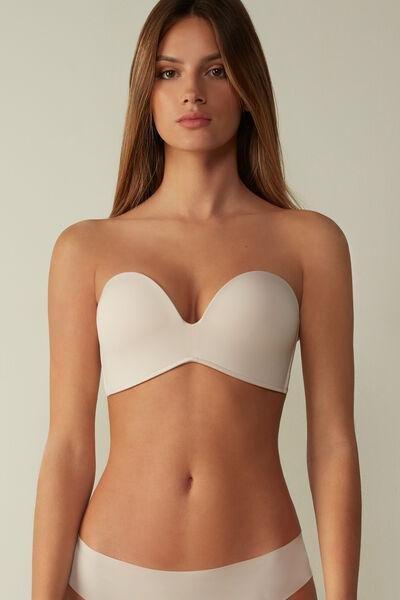 Cream Laura Microfiber Bandeau Bra, , large image number 0