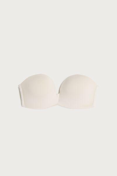 Cream Laura Microfiber Bandeau Bra, , large image number 2