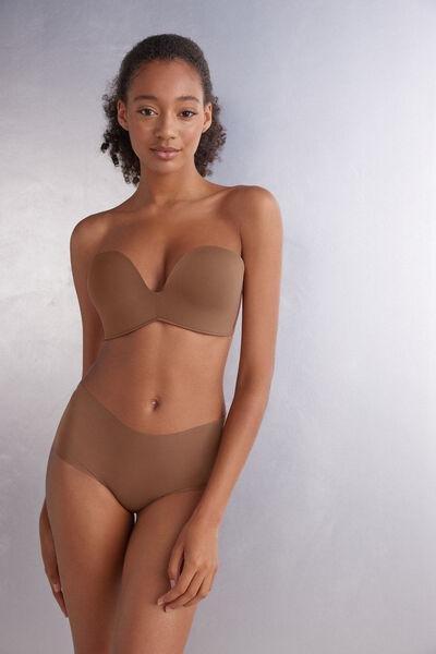 Beige Laura Ultralight Bandeau Bra, Brown Mocha, large image number 1