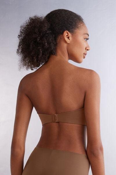 Beige Laura Ultralight Bandeau Bra, Brown Mocha, large image number 3