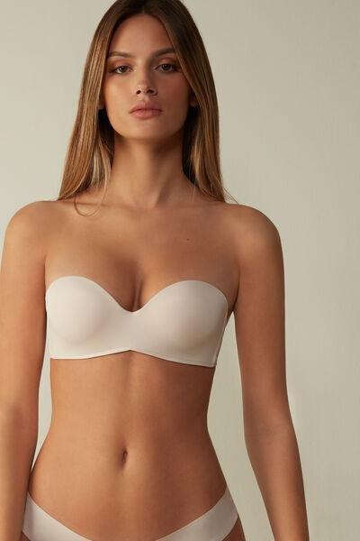 White Silk Gioia Bandeau Bra, , large image number 1