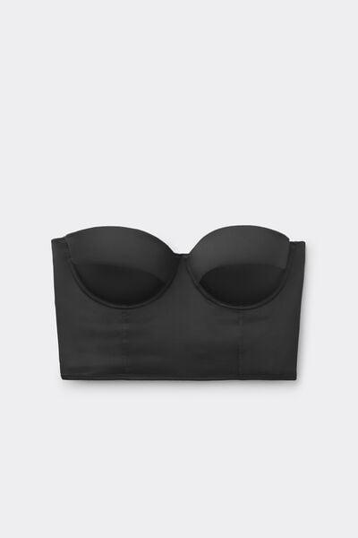 Black Giada Bandeau Silks Bustier, Black, large image number 3