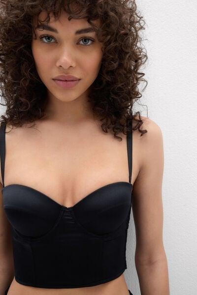 Black Giada Bandeau Silks Bustier, Black, large image number 5