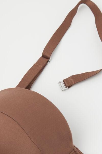 Caramel Giada Bandeau Silk Bustier, Brown Mocha, large image number 4