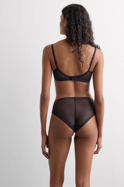 Black Invisible Touch Padded Triangle Bra, Black, large image number 2