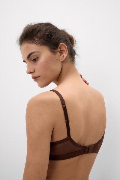 Brown Invisible Touch Padded Tulle Triangle Bra, 5601_876J, large image number 2