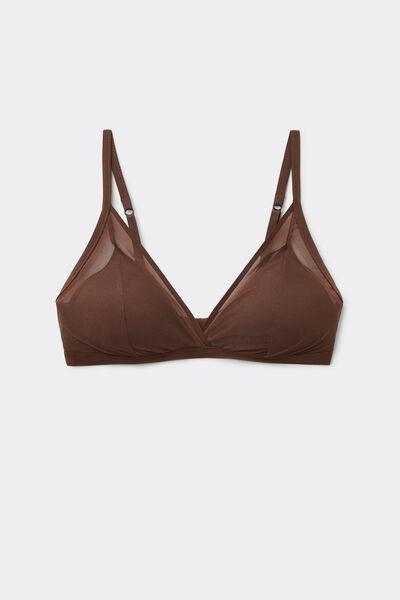 Brown Invisible Touch Padded Tulle Triangle Bra, 5601_876J, large image number 3