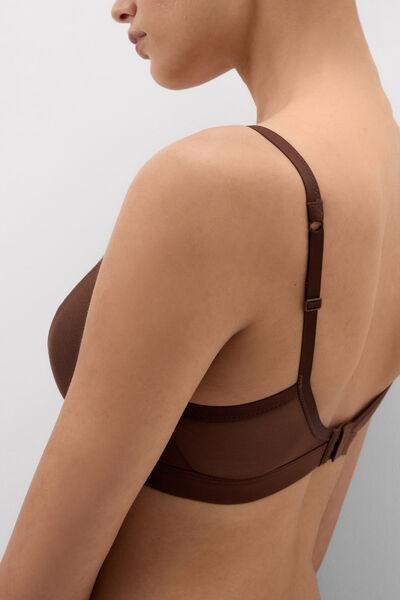 Brown Invisible Touch Padded Tulle Triangle Bra, 5601_876J, large image number 5