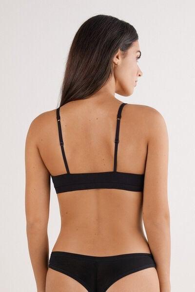 Black Tiziana Ultralight Cotton Triangle Bra, Black, large image number 2