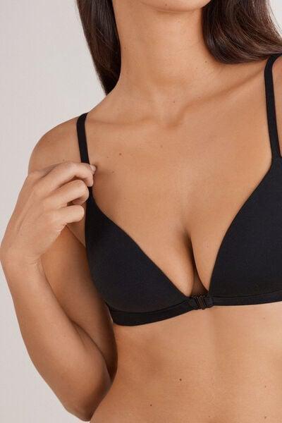 Black Tiziana Ultralight Cotton Triangle Bra, Black, large image number 5