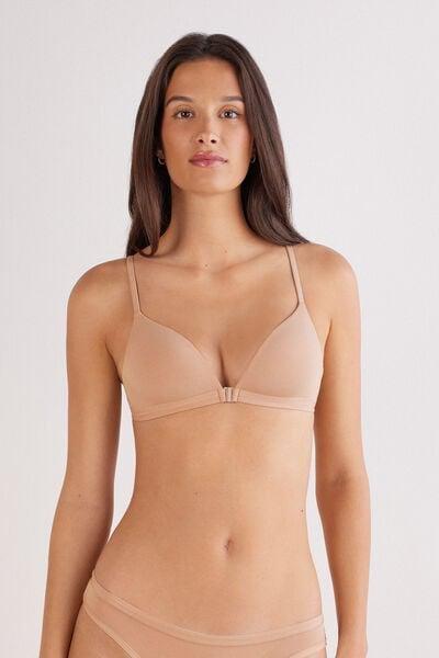 Beige Tiziana Ultralight Cotton Triangle Bra, Soft Beige, large image number 1