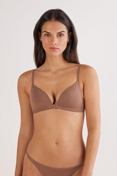 Beige Tiziana Ultralight Cotton Triangle Bra, Brown Mocha, large image number 1