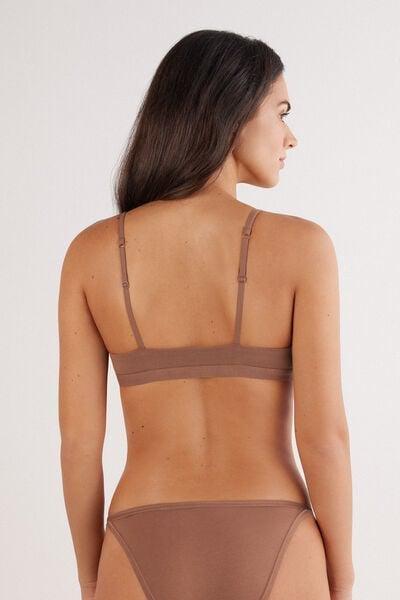 Beige Tiziana Ultralight Cotton Triangle Bra, Brown Mocha, large image number 2