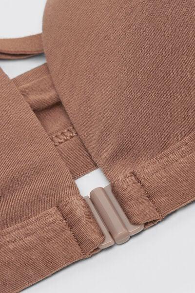 Beige Tiziana Ultralight Cotton Triangle Bra, Brown Mocha, large image number 4