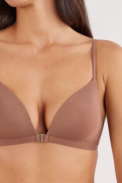 Beige Tiziana Ultralight Cotton Triangle Bra, Brown Mocha, large image number 5