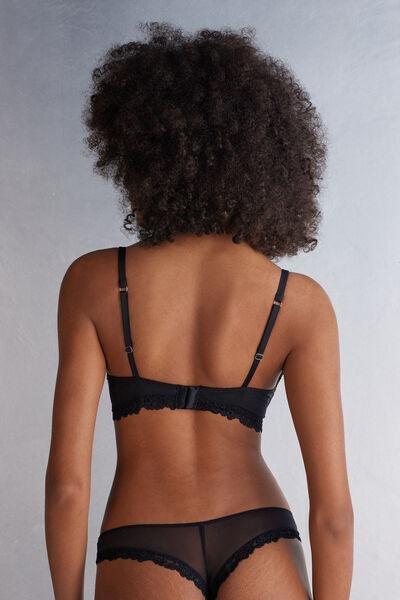 Black Pretty Flowers Tiziana Triangle Bra, Black, large image number 2