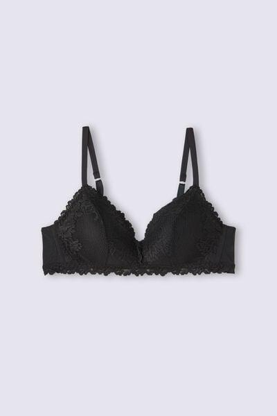 Black Pretty Flowers Tiziana Triangle Bra, Black, large image number 3
