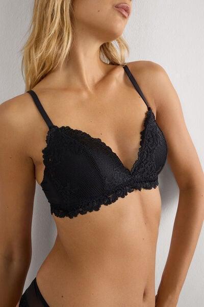 Black Pretty Flowers Tiziana Triangle Bra, Black, large image number 5