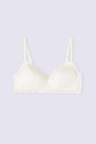 White Pretty Flowers Triangle Bra, , large image number 2