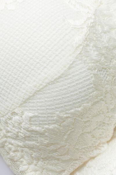 White Pretty Flowers Triangle Bra, , large image number 4