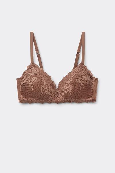 Beige Pretty Flower Triangle Bra, , large image number 2