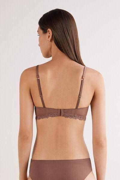 Beige Pretty Flower Triangle Bra, , large image number 3