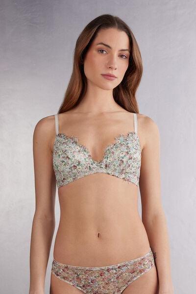 Multicolour Floral Romance Triangle Bra, , large image number 0