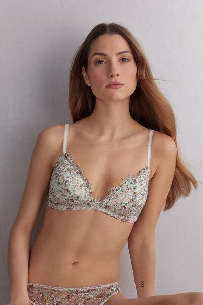 Multicolour Floral Romance Triangle Bra, , large image number 1