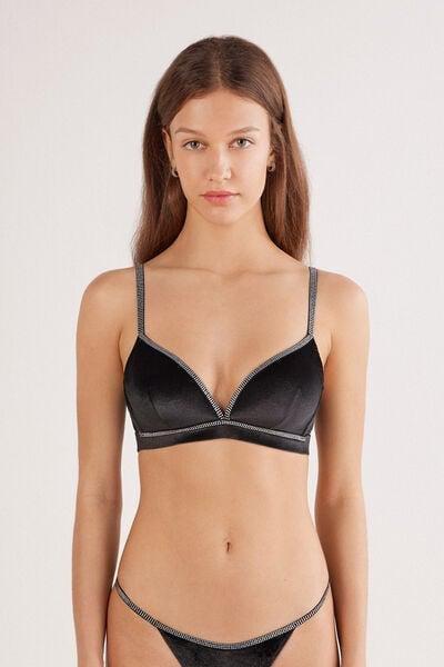 Black Girls Wanna Glisten Tiziana Triangle Bra, Black, large image number 5