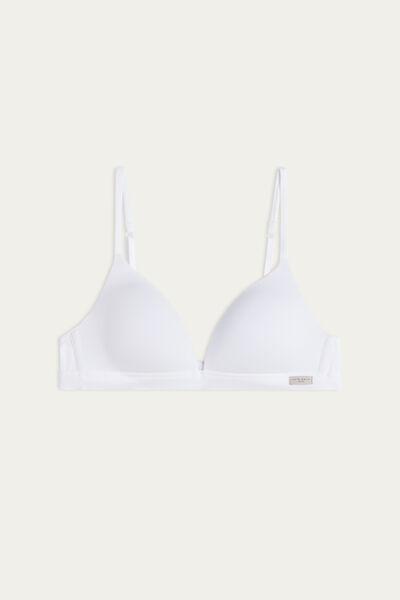 White Natural Cotton Triangle Bra, , large image number 2
